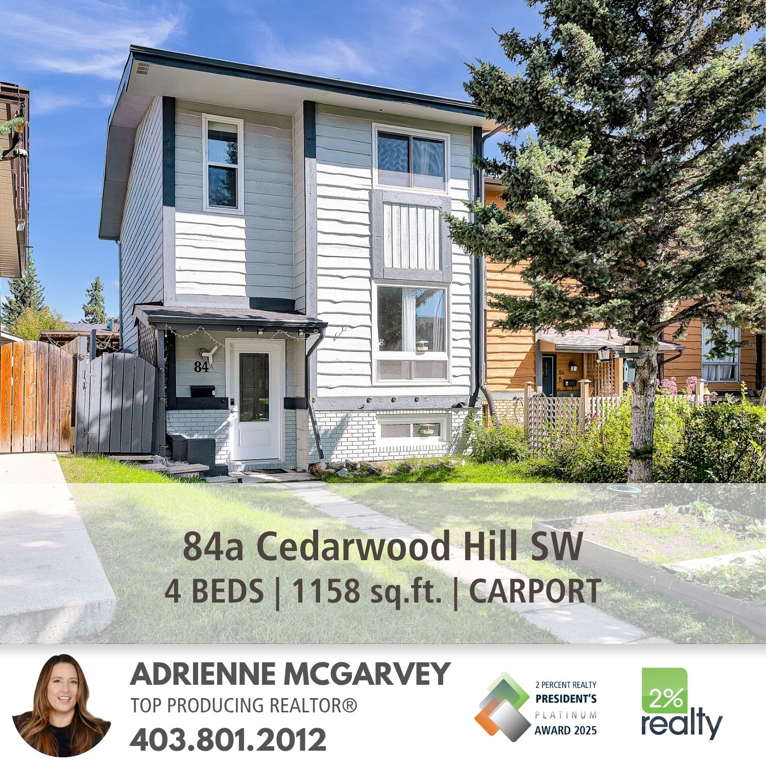 4 Bedroom Semi-detached for Sale in Cedarbrae SW Calgary | No Condo Fees