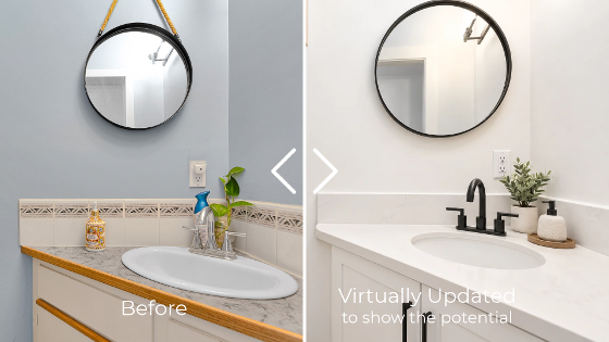 Before and After of the bathroom